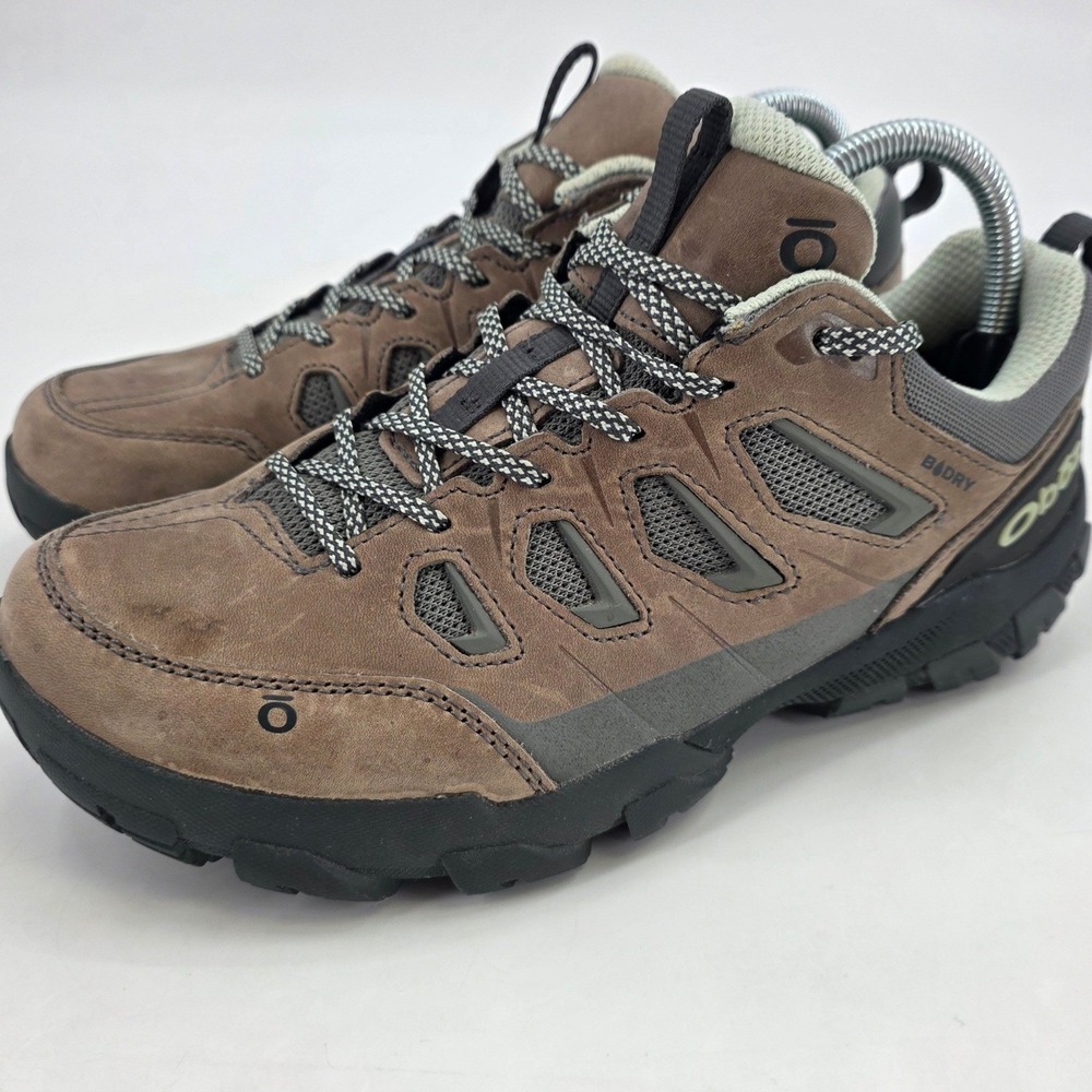 OBOZ HIKING SHOES WOMENS SIZE 9 WIDE LOW BROWN B-DRY SAWTOOTH OUTDOORS SNEAKERS